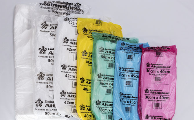 Preço de sacolas plásticas lisas por milheiro RJ Altaplast